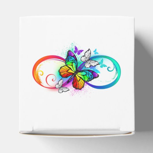 Helder oneindigheid met regenboog vlinder bedankdoosjes (Bovenkant)