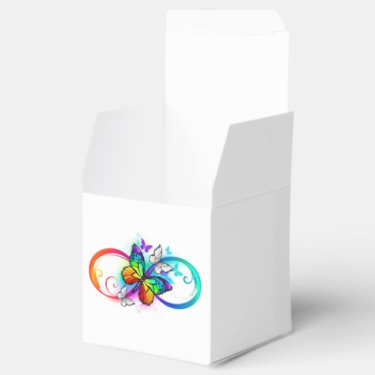 Helder oneindigheid met regenboog vlinder bedankdoosjes (Geopend)