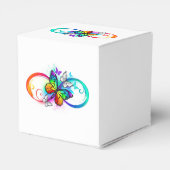 Helder oneindigheid met regenboog vlinder bedankdoosjes (Achterkant)