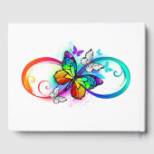 Helder oneindigheid met regenboog vlinder gastenboek (Achterkant)