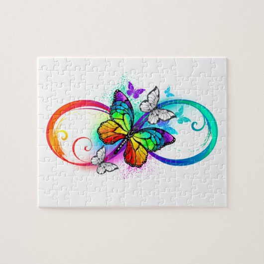 Helder oneindigheid met regenboog vlinder legpuzzel (Horizontaal)