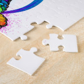 Helder oneindigheid met regenboog vlinder legpuzzel (Zijkant)