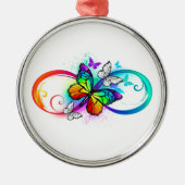 Helder oneindigheid met regenboog vlinder metalen ornament (Voorkant)