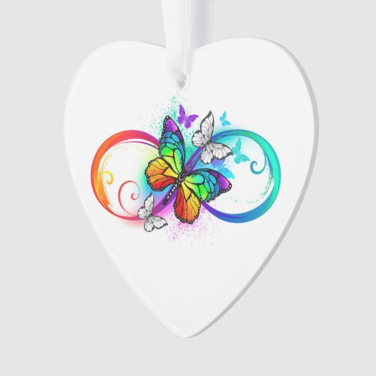 Helder oneindigheid met regenboog vlinder ornament (voorkant)