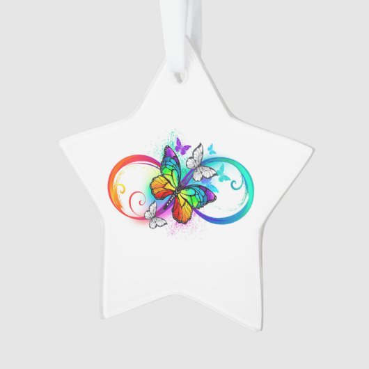 Helder oneindigheid met regenboog vlinder ornament (voorkant)