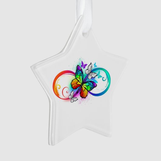 Helder oneindigheid met regenboog vlinder ornament (voorkant)