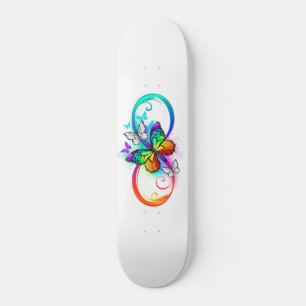 Helder oneindigheid met regenboog vlinder persoonlijk skateboard