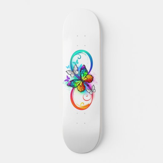 Helder oneindigheid met regenboog vlinder persoonlijk skateboard (Voorkant)