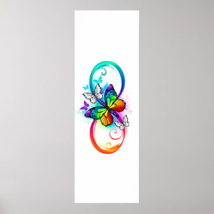 Helder oneindigheid met regenboog vlinder poster
