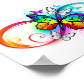 Helder oneindigheid met regenboog vlinder poster (Hoek)