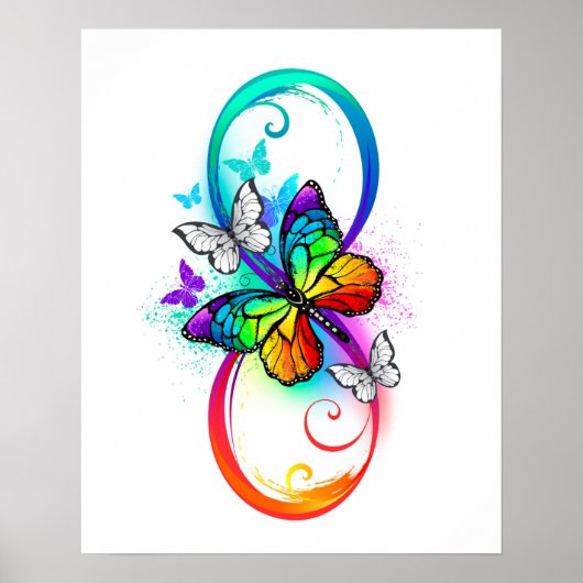 Helder oneindigheid met regenboog vlinder poster (Voorkant)