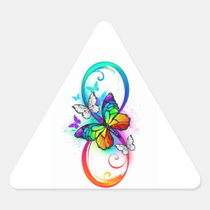 Helder oneindigheid met regenboog vlinder sticker