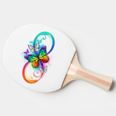 Helder oneindigheid met regenboog vlinder tafeltennisbatje (Zijkant)