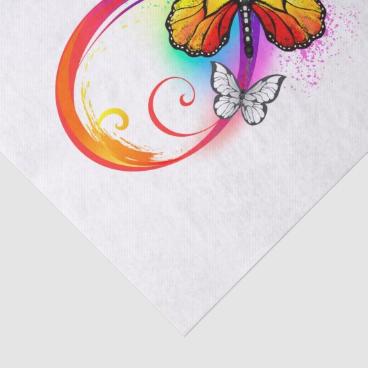 Helder oneindigheid met regenboog vlinder tissuepapier (Detail)