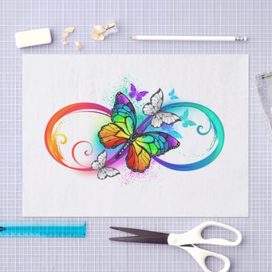 Helder oneindigheid met regenboog vlinder tissuepapier (Craft)