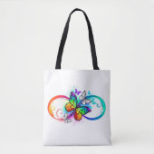 Helder oneindigheid met regenboog vlinder tote bag (Voorkant)