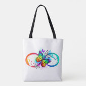 Helder oneindigheid met regenboog vlinder tote bag (Achterkant)