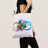 Helder oneindigheid met regenboog vlinder tote bag (Dichtbij)