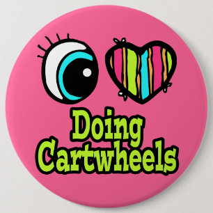 Helder oog Hart Ik hou ervan om Radslag te maken Ronde Button 6,0 Cm