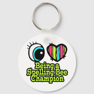 Helder Oog Hart Ik Hou Ervan Om Spelling Bee Kampi Sleutelhanger