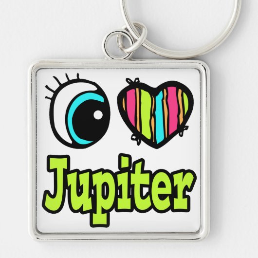Helder Oog Hart Ik Hou Van Jupiter Sleutelhanger (Voorkant)