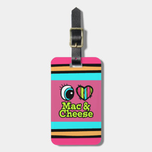 Helder Oog Hart Ik Hou Van Mac and Cheese Bagagelabel