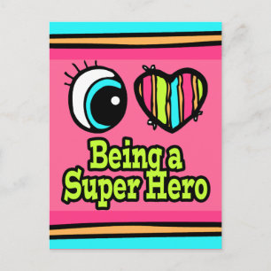 Helder Oog Hart Ik Hou Van Superheld Briefkaart