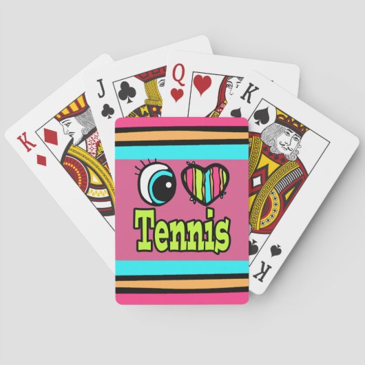 Helder Oog Hart Ik Hou Van Tennis Speelkaarten (Achterkant)