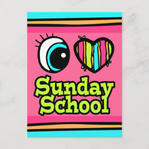 Helder oog Hart Ik hou van zondagsschool Briefkaart