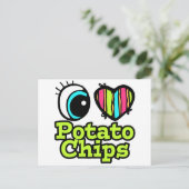 Helder ooghart I hou van aardappelchips Briefkaart (Staand voorkant)
