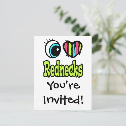 Helder ooghart I Love Rednecks Kaart (Staand voorkant)