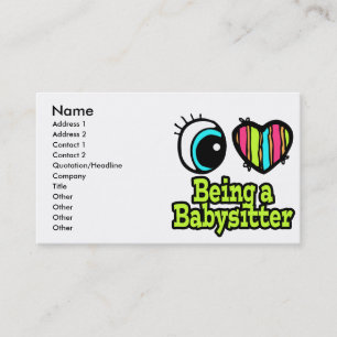 Helder ooghart Ik hou ervan een Babysitter te zijn Visitekaartje