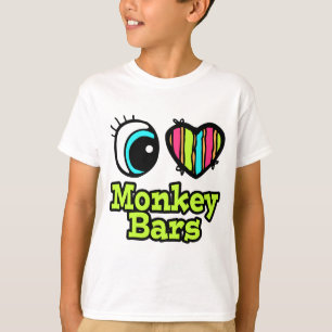 Helder ooghart Ik hou van apen. T-shirt