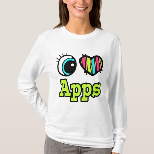 Helder ooghart Ik hou van appels T-shirt (Voorkant)