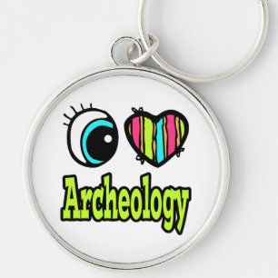 Helder ooghart Ik hou van archeologie Sleutelhanger