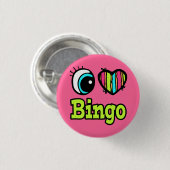 Helder ooghart Ik hou van bingo Ronde Button 3,2 Cm (Voorkant /achterkant)