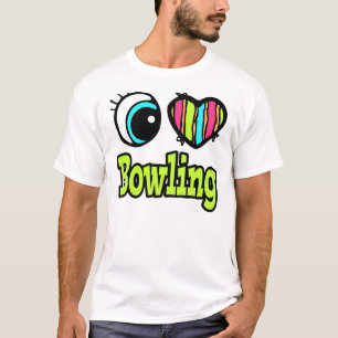 Helder ooghart Ik hou van Bowling T-shirt
