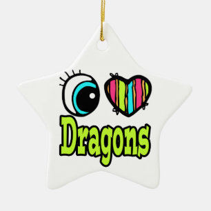 Helder ooghart Ik hou van dragons Keramisch Ornament