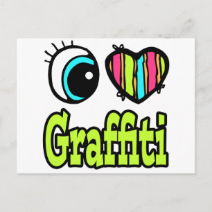 Helder ooghart Ik hou van graffiti Briefkaart