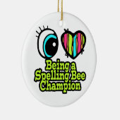 Helder ooghart Ik hou van het zijn van een Spellin Keramisch Ornament (Rechts)