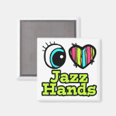 Helder ooghart Ik hou van Jazz Hands Magneet (Voorkant / Achterkant)