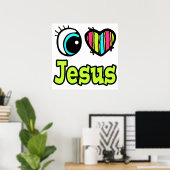 Helder Ooghart Ik hou van Jezus Poster (Thuiskantoor)