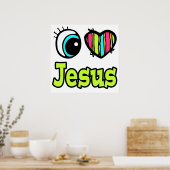 Helder Ooghart Ik hou van Jezus Poster (Keuken)