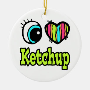 Helder ooghart Ik hou van ketchup Keramisch Ornament