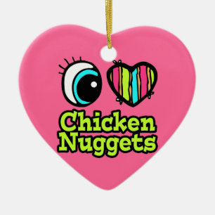 Helder ooghart Ik hou van kippennuggets Keramisch Ornament