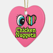 Helder ooghart Ik hou van kippennuggets Keramisch Ornament (Links)