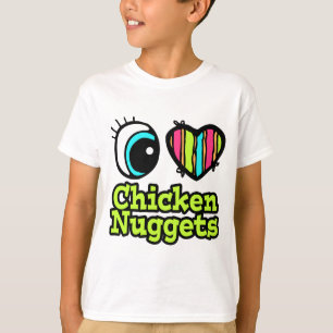Helder ooghart Ik hou van kippennuggets T-shirt