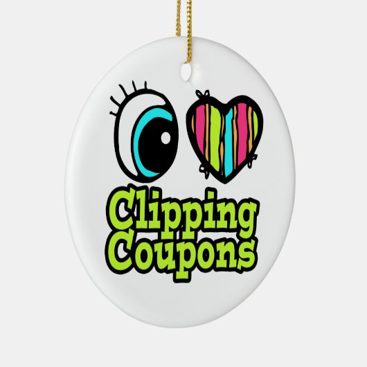 Helder ooghart Ik hou van knipende coupons Keramisch Ornament (Rechts)