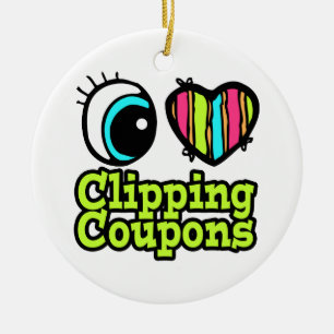 Helder ooghart Ik hou van knipende coupons Keramisch Ornament