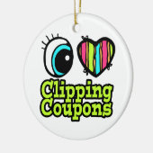 Helder ooghart Ik hou van knipende coupons Keramisch Ornament (Links)